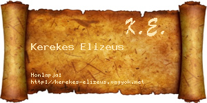 Kerekes Elizeus névjegykártya